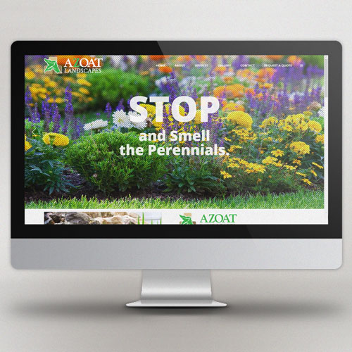 responsive landscaping website viewed on a full screen Mac