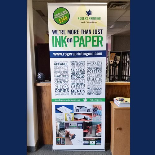 print shop banner stand